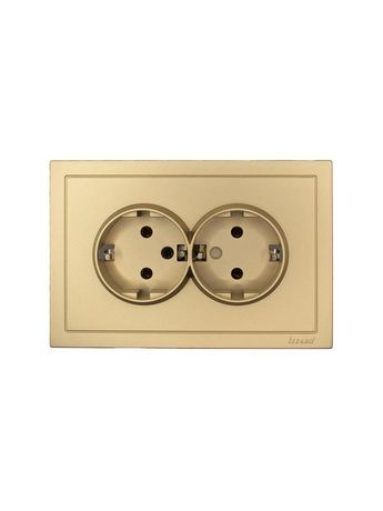 Розетка 2-мест. с/з СП ZIMA IP20 16А ПБТ безвинт. зажим зол. LEZARD 704-3600-127BQC