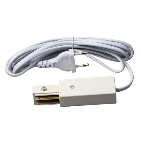 Ввод питания для шинопровода UBX-Q122 G02 WHITE 1 POLYBAG типа G с проводом 3м и вилкой 1ф бел. Volpe UL-00009305 Uniel