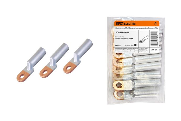 Наконечник DTL-10 медно-алюминиевый кабельный | SQ0528-0001 TDM