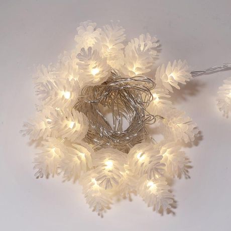 Гирлянда светодиодная "Шишки" 5м 30LED тепл. бел. 1.8Вт IP20 с контроллером 8 режимов провод ПВХ прозр. Neon-Night 303-069