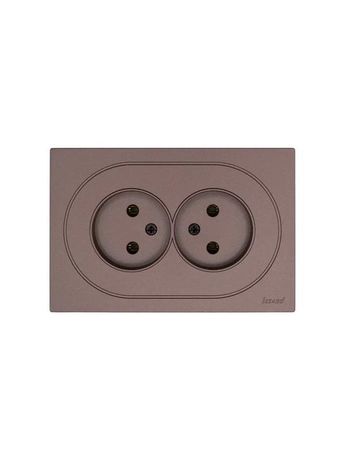 Розетка 2-м СП OSEN без заземл. ПБТ механизм шоколад LEZARD 743-7300-128B