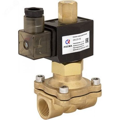 Клапан электромагнитный соленоидный 1' СК-12-25 нормально закрытый НЗ двухходовой 24В латунь - 00000013042 РОСМА