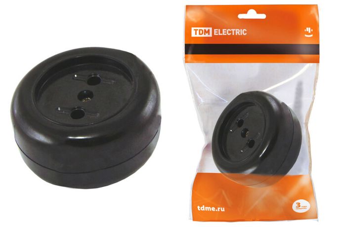 Розетка 2П 16А макс. 250B о/у "Ретро" (карболит) | SQ1806-0102 TDM