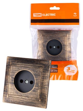 Розетка 2П 10А 250В старинная бронза "Лама" | SQ1815-0763 TDM