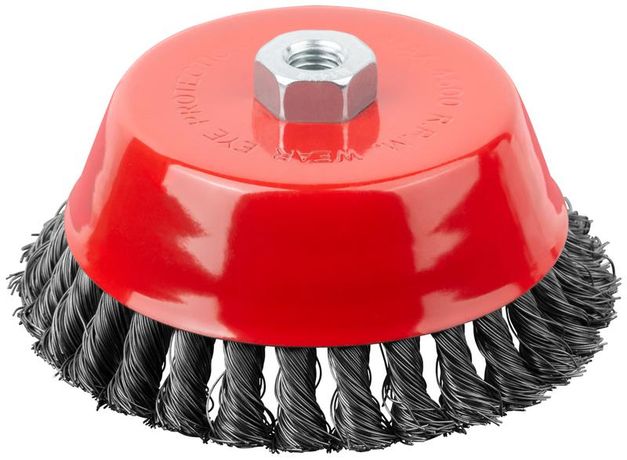 Кордщетка-чашка, гайка М14, стальная витая проволока 150 мм - 39470 РОС