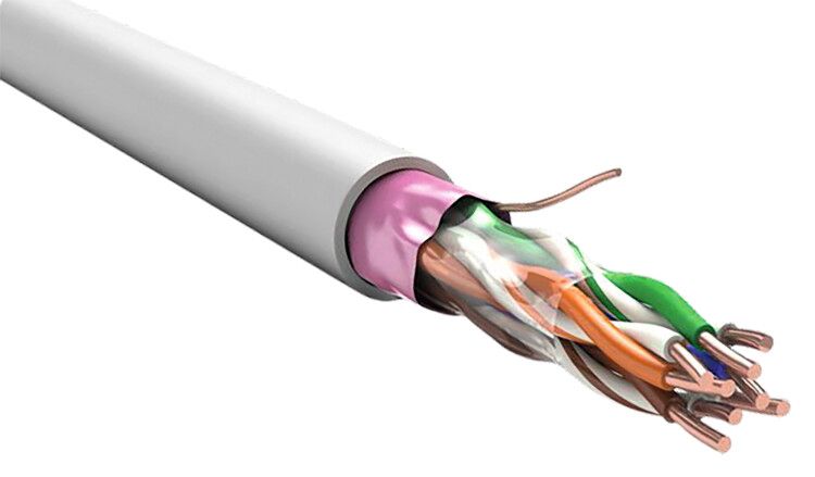 Кабель витая пара F/UTP кат.5E 4х2х0.52 нг(А)-FRLSLTx оранж. (уп.305м) ITK LC1-C5E04-397 IEK