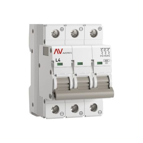 Выключатель автоматический модульный 3п L 4А 6кА AV-6 DC AVERES EKF mcb6-DC-3-04L-av