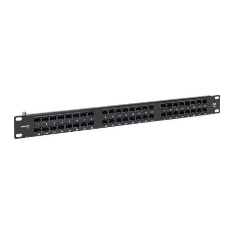 Патч-панель высокой плотности TERACOM PRO 19'' Cat.5E 1U неэкранированная UTP 48 портов RJ-45 Dual IDC с органайзером | TRP-PPNL-5EUTP-C1U48 EKF