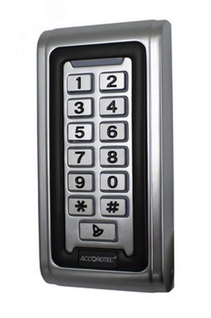 Панель кодовая со встроенным считывателем карт EM-Marine, антивандальный корпус,материал-нержавеющая сталь, подсветка кнопок - AT-CP200EM-W AccordTec AT-03003