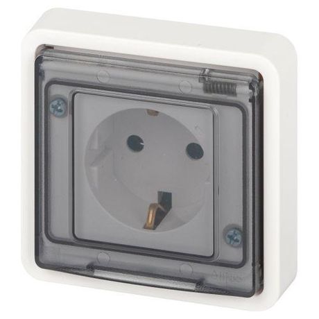Розетка однофазная скрытого монтажа, в рамку с заземлением со шторками белый 16А 250В IP55 винтовые клеммы 11-2522-01 Эра Эксперт - Б0063281