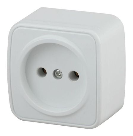 Розетка однофазная наружная (открытой установки) без шторок белый 16А 250В IP20 винтовые зажимы 3-201-01 Intro Polo - Б0036097 ЭРА