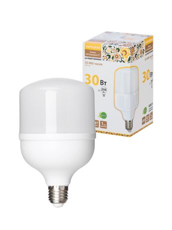 Лампа светодиодная T-30 Вт-230 В-4000 К–E27 (99x168 мм) НАРОДНАЯ | SQ0340-1642 TDM
