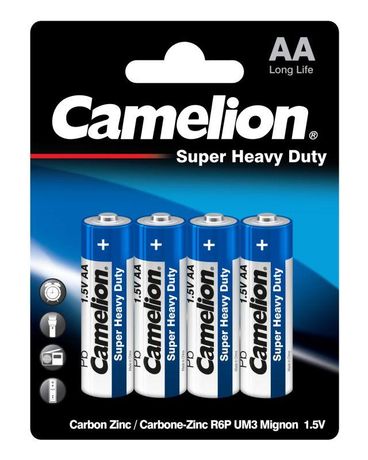Элемент питания солевой AA/R6 R6P-BP4B BL-4 син. (блист.4шт) Camelion 3215