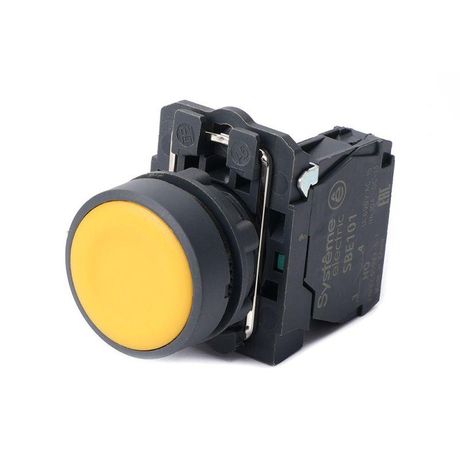 Кнопка модульная SB5 в сборе 22мм с возвратом пластик 1НО желт. SE SB5AA51 APC