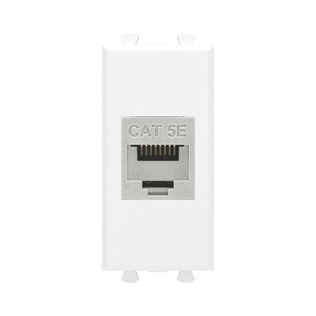 Компьютерная розетка RJ-45 без шторки модульная, кат.5е экранированная, "Avanti", "Белое облако", 1 модуль | 4400761 DKC ДКС