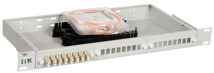 Кросс 1U укомплектованный SC (Simplex) 12шт (OM2) - FOBX24-1U-12SCUS50 IEK