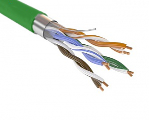 Кабель витопарный, категории 6, U/UTP, 4 пары, 23 AWG, LSZH нг(A)-HFLTX, для внутренней прокладки,зеленый, коробка 305 м | 500001 SPL