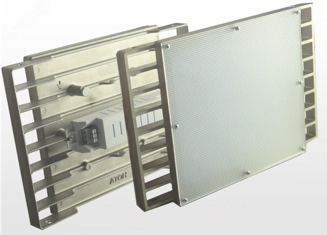 Светильник светодиодный ДВО-33Вт, IP20, 3800Лм, 5000К, Грильято, призм, 20х20см, Albatross - АТ-ДВО-07-33-65-Х Атон