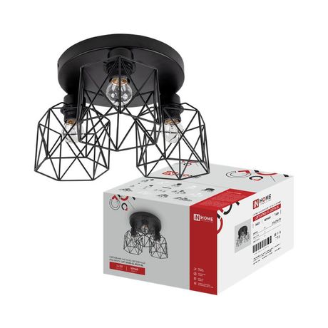 Светильник LOFT ATIKO-СL-3E27R-BL 10-60Вт 3хE27 IP20 настен./потолочн. под лампу черн. IN HOME 4690612067278 IN HOME арт. 4690612067278