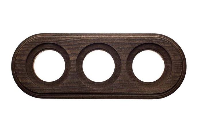 Рамка 3 постовая, накладной монтаж, цвет Старое дерево - BF1-630-17 BIRONI