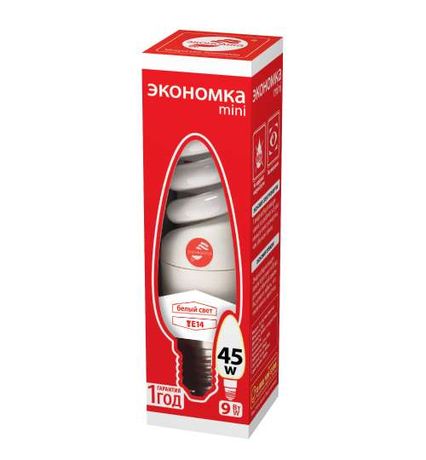Лампа энергосберегающая КЛЛ 9/842 E14 D32х99 спираль ЭКОНОМКА - LKsmT2SPC9wE1442eco