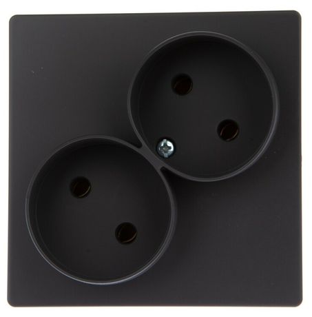Розетка 2-м СП Simon 24 16А IP20 2х2P без защ. шторок механизм графит 2450457-038