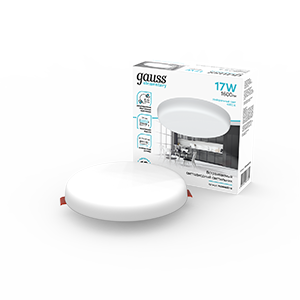 Светильник встраиваемый downlight Elementary Adjustable Frameless FL круг 17W, 1600lm, 4000K, 119mm, монтаж 55-95, 1/60 | 9034460218 Gauss