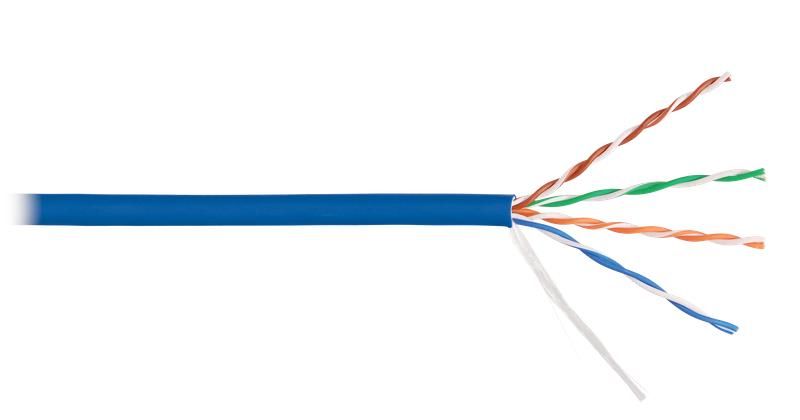 Кабель U/UTP кат.5E 4 пары 24 AWG внутр. LSZH (305м/100м) син. NIKOLAN NKL 9100C-BL