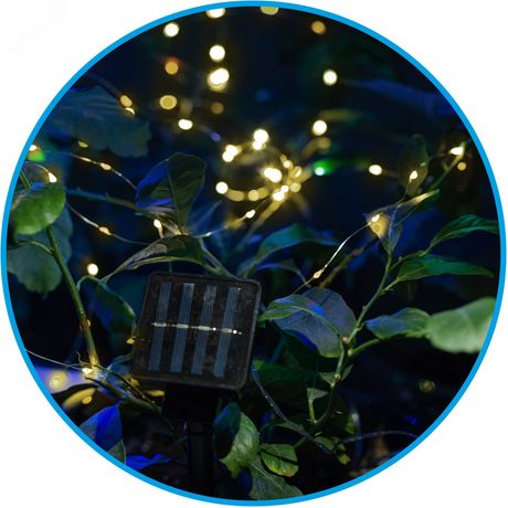 Гирлянда светодиодная 10м 100LED на солнечной батарее аккум. NI-MH 300мА.ч КОСМОС KOC_SOL197