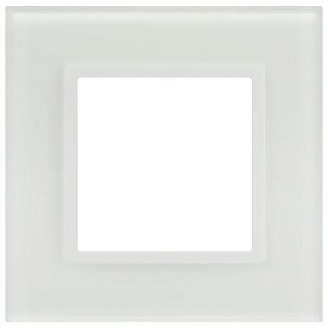 Рамка для розеток и выключателей Elegance 14-5101-01М на 1 пост, стекло, белый матовый+бел. | Б0065832 ЭРА