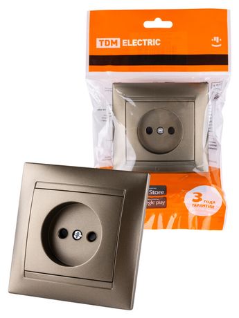 Розетка 2П 10А 250В с защ. шт. бронза "Лама" | SQ1815-0710 TDM