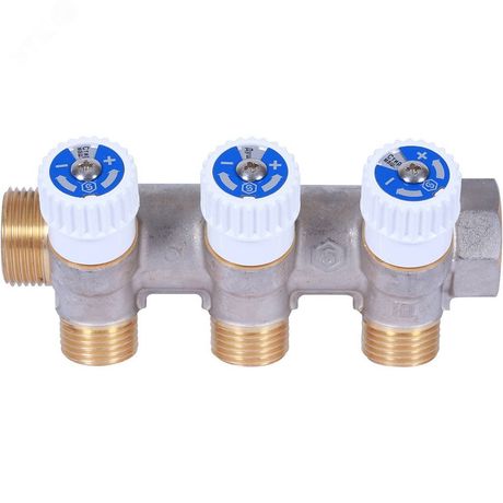 Коллектор распределительный 1', 3 отвода 1/2' плоское уплотнение - SMB 6852 011203 STOUT RG008TN2KBGB1B