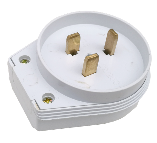 Разъем печной РШ/ВШ 32А 250В пластиковый накладной белый 9123 | 4690612010205 IN HOME