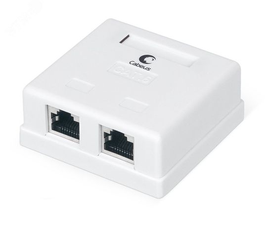 Розетка компьютерная RJ-45(8P8C), категория 6, экранированная, двойная, внешняя, Dual IDC - WS-8P8C-Cat.6-SH-2 Cabeus 7989c