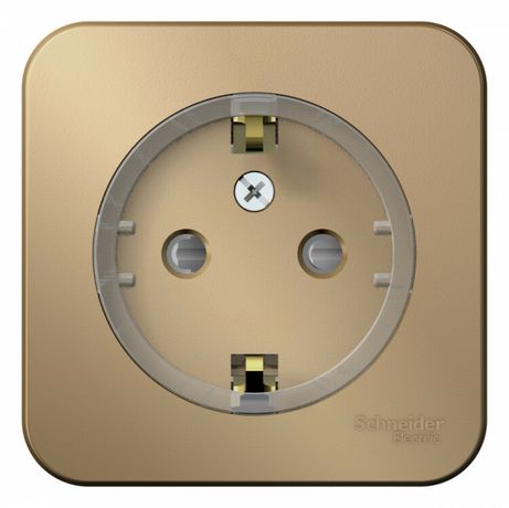 Розетка BLANCA наружная, с заземлением, со шторками, (компакт), изолирующей пластиной 16А, 250В, титан - BLNRA111114 APC