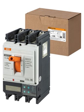 Автоматический выключатель ВА89-37 3Р 630А 70кА (ЭР-ЖК дисплей) с модулем связи RS-485 МС1 | SQ0751-0145 TDM