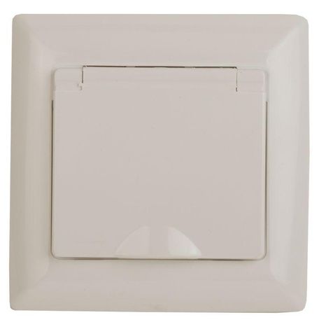 Розетка СП Solo 4-203-02 16А 250В 2P+E Schuko с крышкой сл.кость Intro Б0043320 ЭРА