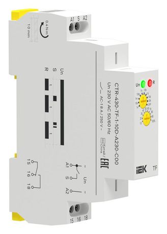 Реле задержки выключения TF 1, 230В, 1 конт, 8А IEK (ИЭК) арт. CTR-430-TF-1-10D-A230-C00