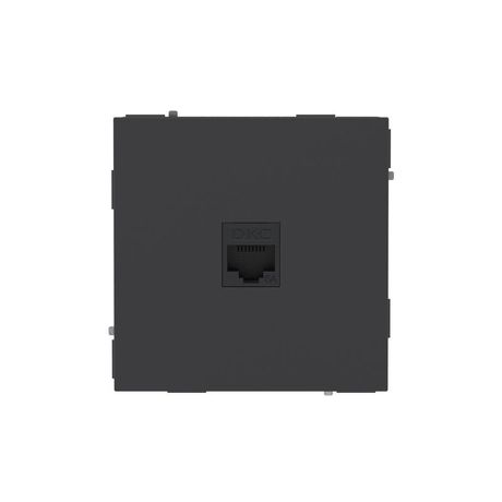 Компьютерная розетка RJ-45 без шторки, кат.6А одинарная,KANT, черный уголь - 7012673 ДКС DKC арт. 7012673