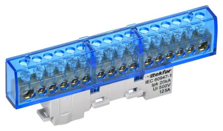 Шина нулевая N неизол на универс. держ. 8х12-18-С TEKFOR IEK TF-NN20-18-DL-K07