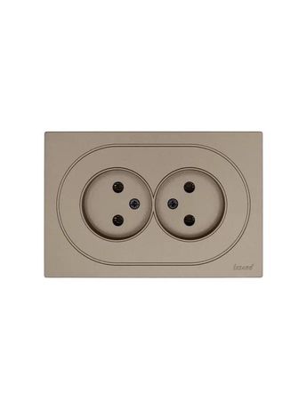 Розетка 2-м СП OSEN без заземл. ПБТ механизм титан LEZARD 743-3700-128B