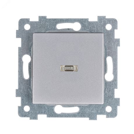 Выключатель 1-кл. СП Аксиома С110-448 10А IP20 с индикацией механизм алюм. Кунцево 121024