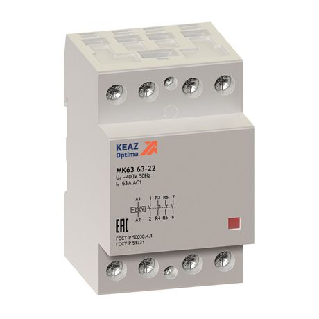 Контактор модульный OptiDin МК63-6322-24AC/DC | 142270 КЭАЗ