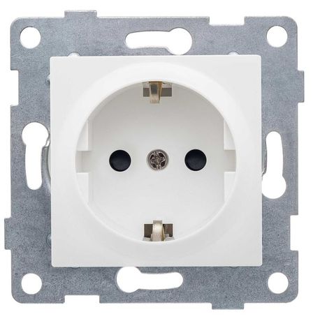 Механизм розетки 1-м с/з с з/ш скрытая установка Ugra 16А 250В бел. матов. GUSI С11Р4-041
