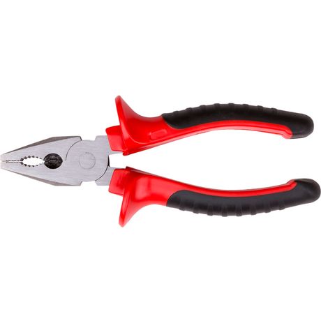 Плоскогубцы комбинированные "Оптима" 165мм двухцветные обрезиненные ручки полированная сталь КУРС 47553