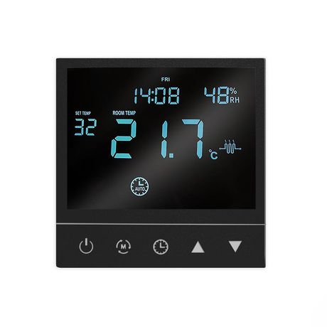 Термостат электронный 16А для теплого пола с датчиком +5-+40град.C в сборе графит UNIVersal A0065-Gr Союз