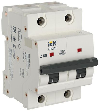 Автоматический выключатель двухполюсный M10H 2P Z 80А ARMAT | AR-M10H-2-Z080 IEK