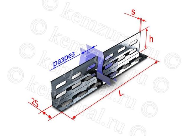 Разделитель лотковый РЛ 3000х50 УТ1.5 (S=0.7мм) КЭМЗ 123 000531 14