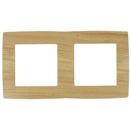 Рамка для розеток и выключателей 2 поста сосна пластик ЭРА 12 12-5002-11 - Б0019147