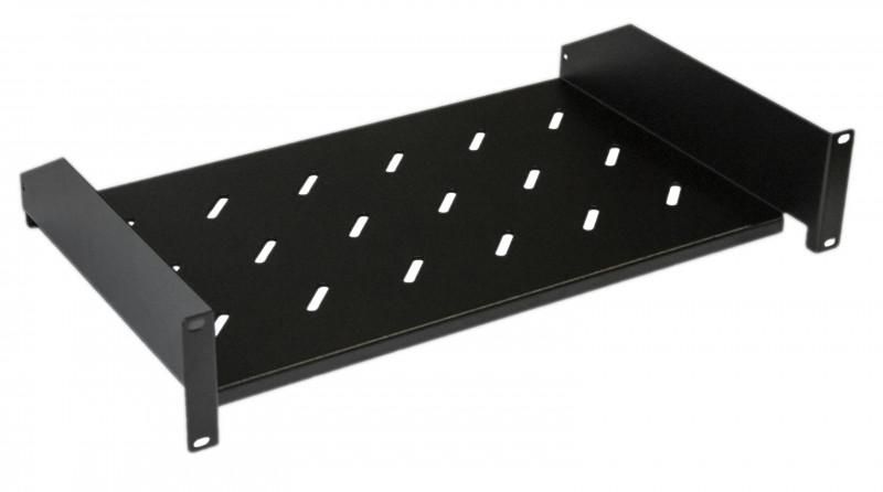 Полка угловая с перфорацией 19дюйм 2U ширина 440мм глубина 300мм (RAL 9005) TAL3-2U-300-RAL9005 черн. Hyperline 431394